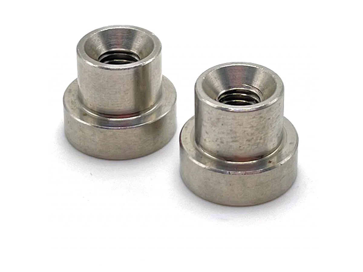 Custom flanged nuts with cylindrical threaded bodies
